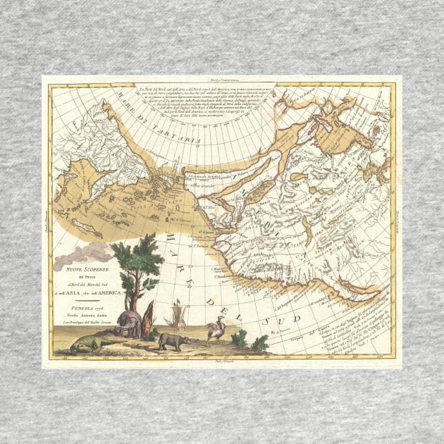 Vintage Western North America & Pacific Ocean Map by Bravuramedia